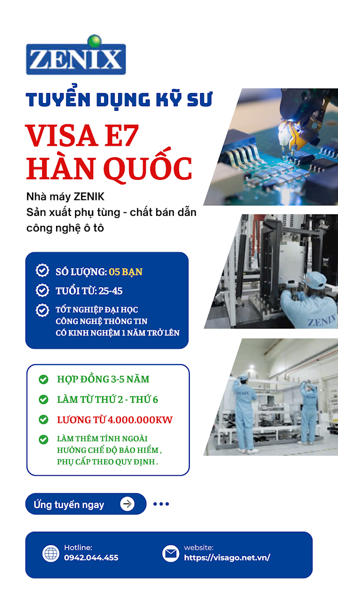 Cơ Hội Làm Việc Tại Hàn Quốc: Visa E7 Dành Cho Kỹ Sư